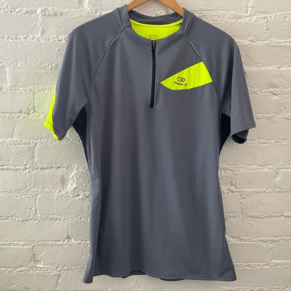 Decathlon Jersey Men’s Sz M Gray Kalenji Running Cycling Reflective Activewear